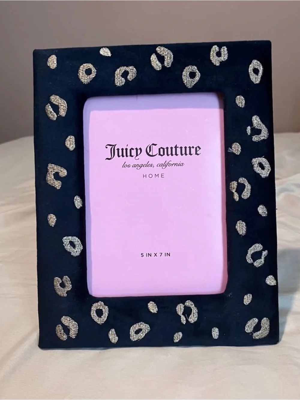 Juicy Couture Picture Frame with Gold Leopard Accents